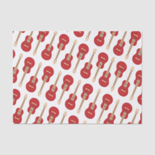 Rood Gitaar Patroon Tissuepapier