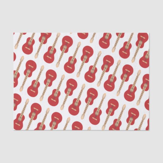 Rood Gitaar Patroon Tissuepapier (Voorkant)