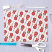 Rood Gitaar Patroon Tissuepapier (Craft)