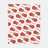 Rood Gitaarpatroon Fleece Deken (Voorkant)