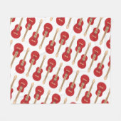 Rood Gitaarpatroon Fleece Deken (Voorkant (Horizontaal))