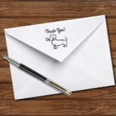 Rood Glad Dachshund Tiny flower Dank u Zelfinktende Stempel