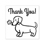 Rood Glad Dachshund Tiny flower Dank u Zelfinktende Stempel (Design)
