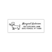 Rood Glad Dachshund Tiny flower Retouradres Zelfinktende Stempel (Design)