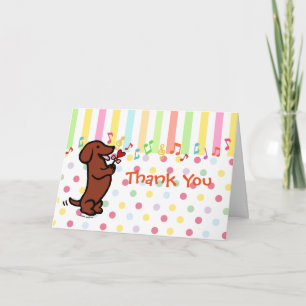 Rood Glad Haired Dachshund Hartbloem Bedankkaart