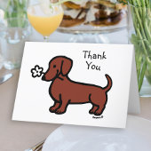 Rood Glad Haired Dachshund Tiny Flower Bedankkaart