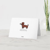 Rood Glad Haired Dachshund Tiny Flower Bedankkaart (Achterkant)