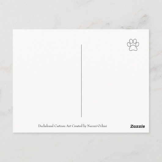 Rood Glad Haired Dachshund Tiny Flower Dank u Briefkaart (Achterkant)