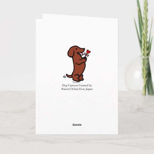 Rood gladharig teckel kaart (Achterkant)