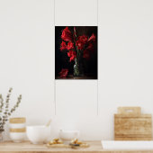 Rood Gladiolus Bloemen Art Print Poster (Keuken)