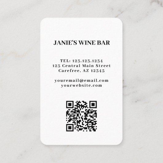 Rood glanzend bassin QR-code Visitekaartje (Achterkant)