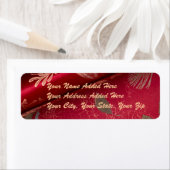 Rood glanzend inpakpapier retour adres labels (Insitu)