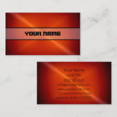 Rood glanzend roestvrij staal visitekaartje (Voorkant / Achterkant)