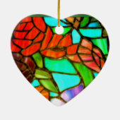 Rood glazen siervoorwerp met liefdessymbool keramisch ornament (Achterkant)