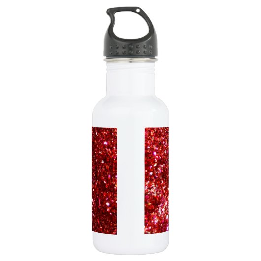 Rood glitereffect waterfles (Achterkant)