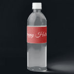 Rood Glitter Christmas Water Flesje Label Waterfles Etiket<br><div class="desc">Rode glitter look water fles etiketten. Dit kerstlabel heeft een elegante, eenvoudige rode glitter look. Let op: dit is geen echte glitter. U kunt dit item eenvoudig aanpassen voor uw eigen evenement of aankondiging. U kunt de lettertypestijl en de tekstkleur kiezen. Coördineren met de andere items in mijn glitter collecties....</div>