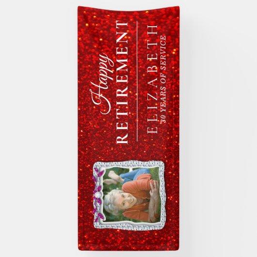 Rood Glitter Diamond Lijst Panner Spandoek (Verticaal)