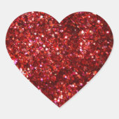 Rood glitter effect hart sticker (Voorkant)