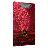 Rood glitter en luipvormig huidontwerp klembord (Rechts)