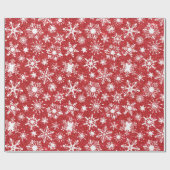 Rood glitter en sneeuwvlokken, verpakkingspapier cadeaupapier (Vlak)