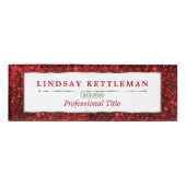 Rood glitter- en zilverontwerp naambadge (Voorkant)