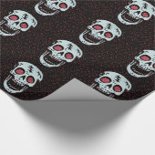 Rood glitter Eye Skull Cadeaupapier (Hoek)