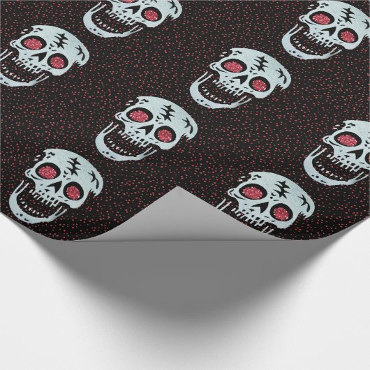 Rood glitter Eye Skull Cadeaupapier (Hoek)