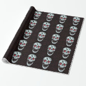 Rood glitter Eye Skull Cadeaupapier (Uitgerold)