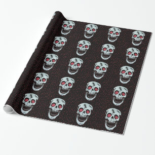 Rood glitter Eye Skull Cadeaupapier