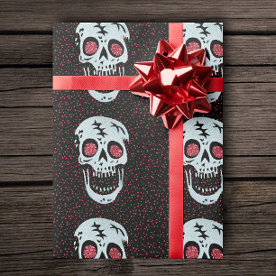 Rood glitter Eye Skull Cadeaupapier