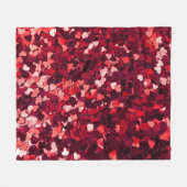 Rood Glitter Hart: Minimalistische textuur. Fleece Deken (Voorkant (Horizontaal))