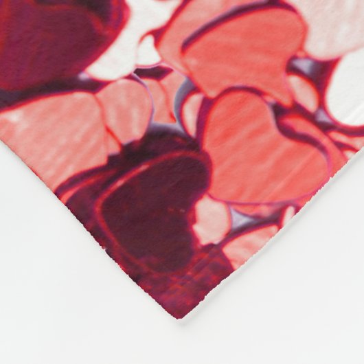 Rood Glitter Hart: Minimalistische textuur. Fleece Deken (Hoek)