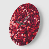 Rood Glitter Hart: Minimalistische textuur. Grote Klok (Hoek)
