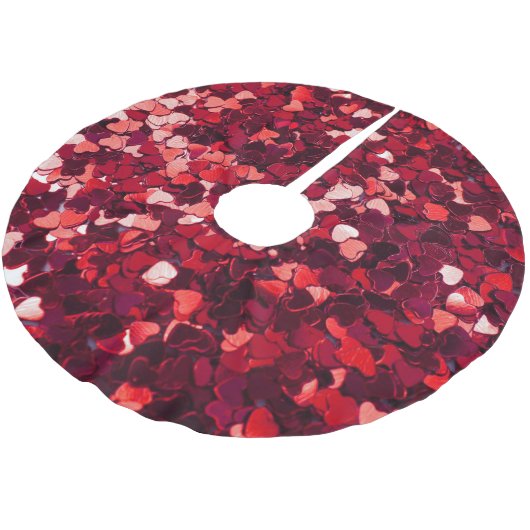 Rood Glitter Hart: Minimalistische textuur. Kerstboom Rok (Gekanteld)
