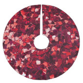 Rood Glitter Hart: Minimalistische textuur. Kerstboom Rok (Voorkant)