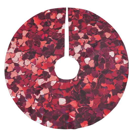 Rood Glitter Hart: Minimalistische textuur. Kerstboom Rok (Voorkant)