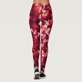 Rood Glitter Hart: Minimalistische textuur. Leggings (Achterkant)
