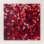 Rood Glitter Hart: Minimalistische textuur. Legpuzzel (Horizontaal)