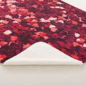 Rood Glitter Hart: Minimalistische textuur. Sherpa Deken (3/4)