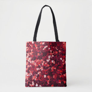 Rood Glitter Hart: Minimalistische textuur. Tote Bag