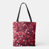Rood Glitter Hart: Minimalistische textuur. Tote Bag (Achterkant)
