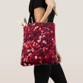 Rood Glitter Hart: Minimalistische textuur. Tote Bag (Dichtbij)