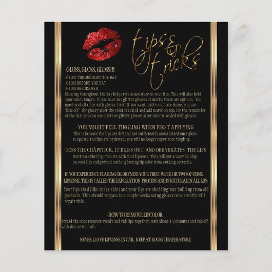 Rood glitter Lip instructies Flyer (Achterkant)