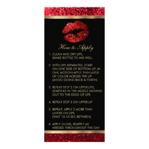 Rood glitter Lip instructies Reclamekaart