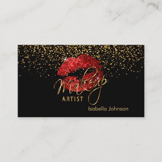 Rood Glitter Lips Appointplan Afsprakenkaartje (Voorkant)