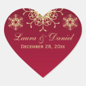 Rood, Glitter LOOK Snowflake Weddenschap Sticker (Voorkant)