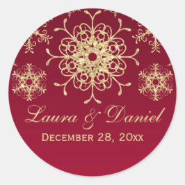 Rood, Glitter LOOK Snowflake Weddenschap Sticker