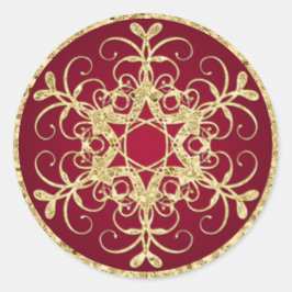 Rood, Glitter LOOK Snowflake Weddenschap Sticker