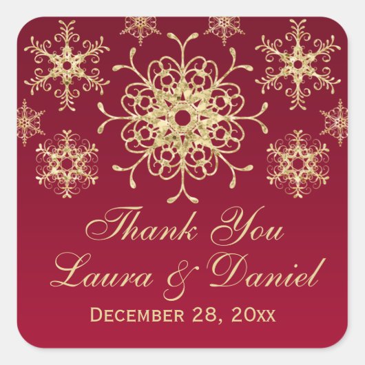 Rood, Glitter LOOK Snowflake Weddenschap Sticker (Voorkant)