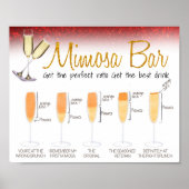 Rood Glitter Mimosa Bar Bruiloftsbrunch Bord Poster (Voorkant)